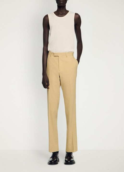 Sandro Straight fit pantalon - voorkant 2 sand / beige