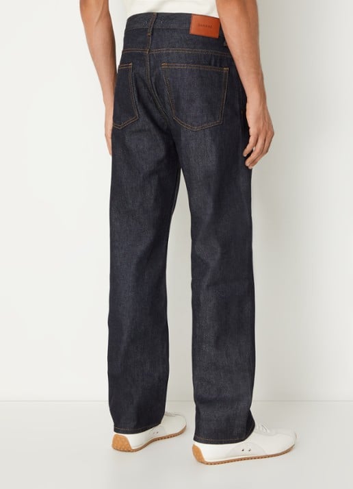 Sandro Straight leg jeans met donkere wassing - achterkant 5 donkerblauw
