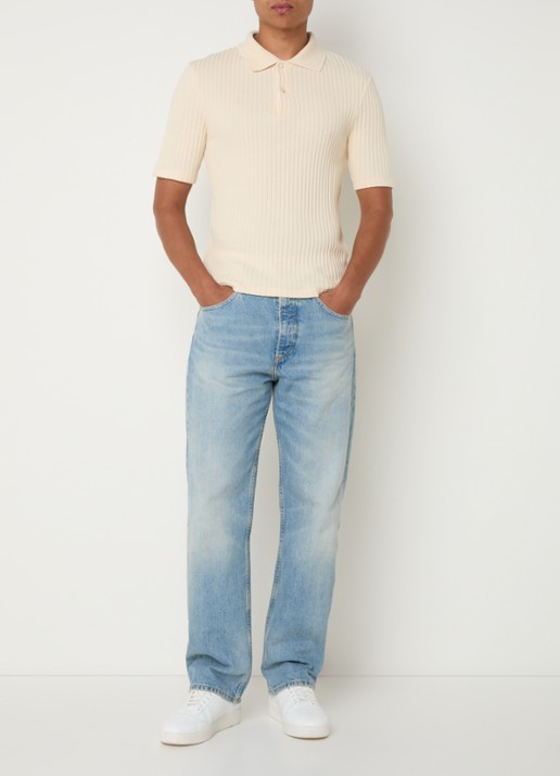 Sandro Straight leg jeans met lichte wassing - voorkant 5 indigo