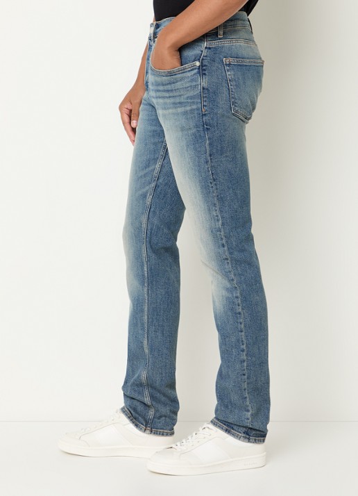 Sandro Straight leg jeans met medium wassing met steekzakken - detail 5 indigo