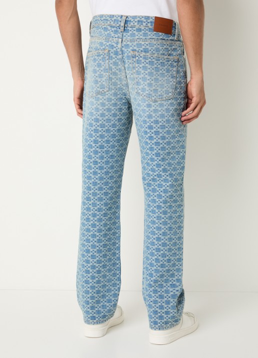 Sandro Straight leg jeans met steekzakken en print - achterkant 3 indigo