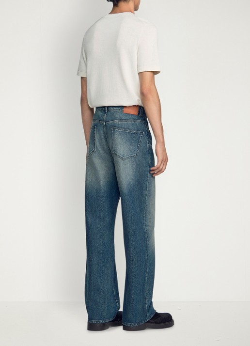 Sandro Straight leg jeans met steekzakken - achterkant donkerblauw