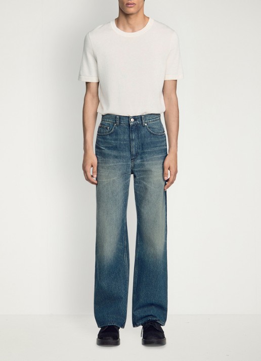 Sandro Straight leg jeans met steekzakken - voorkant 3 donkerblauw