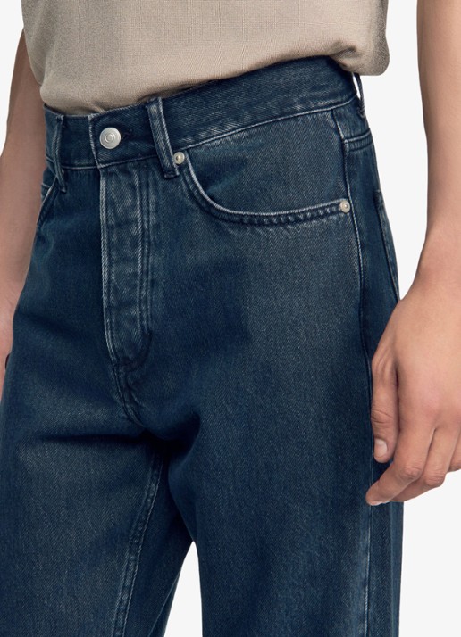 Sandro Straight leg jeans met steekzakken - detail 4 donkergrijs