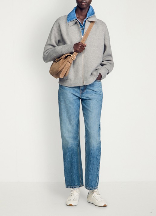 Sandro Sweater in wolblend met polokraag