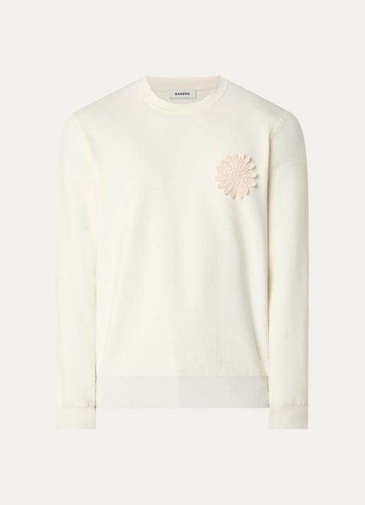 Sandro Sweater met applicatie - voorkant ivoor