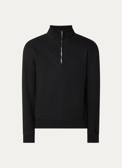 Sandro Sweater met halve rits - voorkant 3 zwart