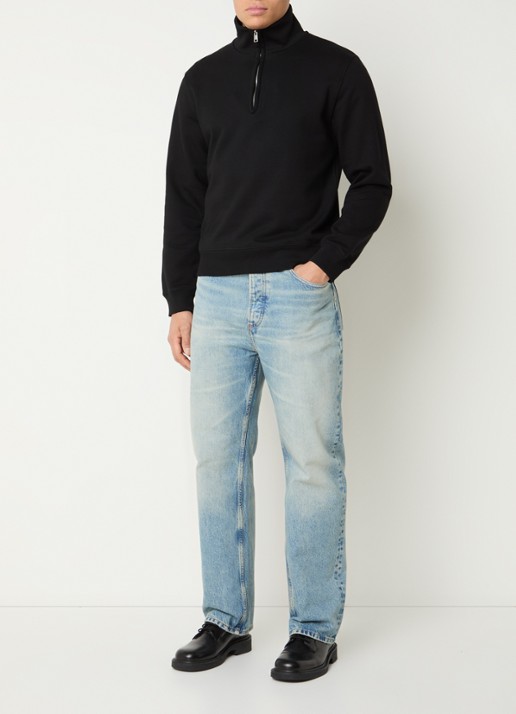 Sandro Sweater met halve rits - voorkant 4 zwart