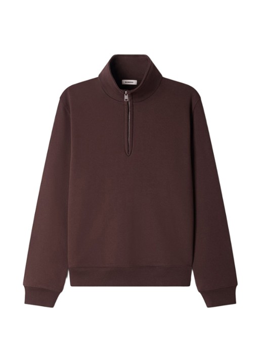 Sandro Sweater met halve rits - voorkant bruin