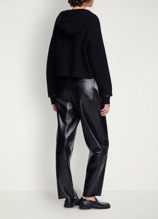 Sandro Sweatvest met details van leer - achterkant 6 zwart
