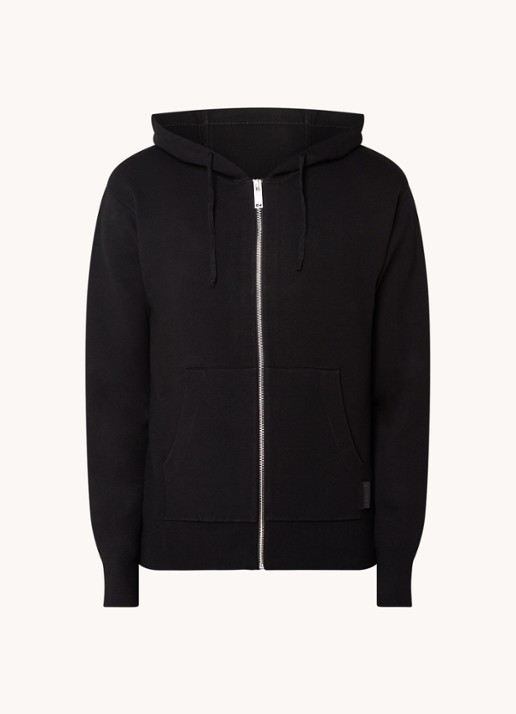 Sandro Sweatvest met steekzakken en logo - voorkant 2 zwart