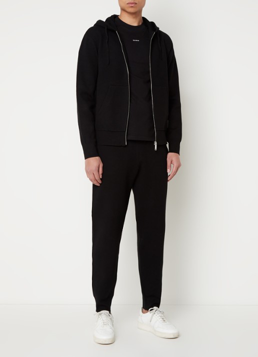 Sandro Sweatvest met steekzakken en logo - voorkant 3 zwart