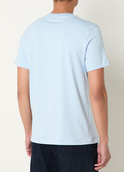 Sandro T-shirt met bloemborduring - achterkant lichtblauw