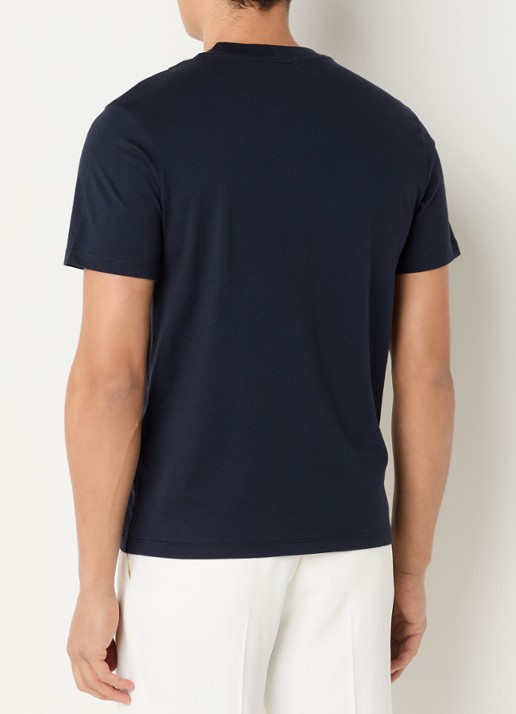 Sandro T-shirt met bloemborduring - achterkant 4 donkerblauw