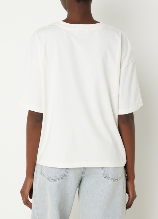 Sandro T-shirt met bloemenprint - achterkant 4 donkerblauw
