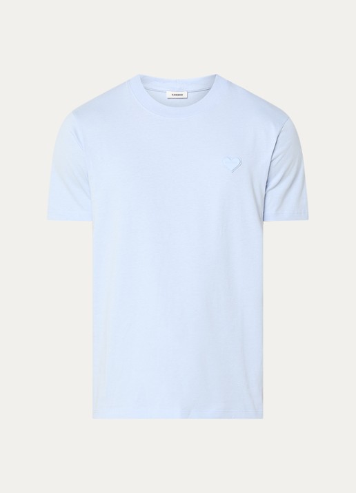 Sandro T-shirt met logo - voorkant 3 lichtblauw