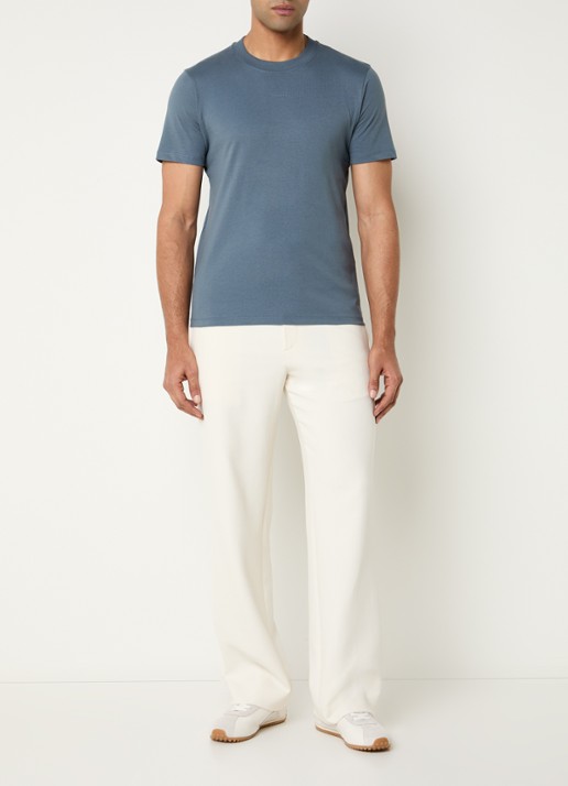 Sandro T-shirt met logo - voorkant 3 blauwgrijs