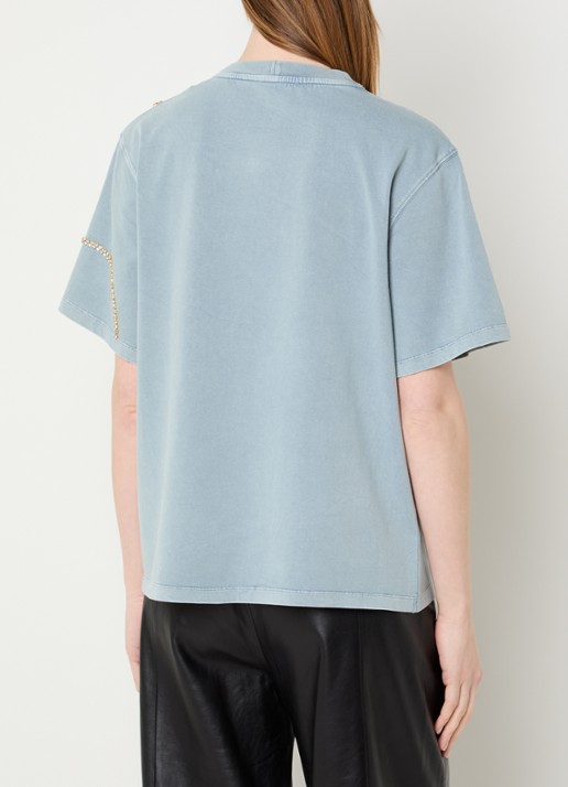 Sandro T-shirt met strass - achterkant 3 blauwgrijs