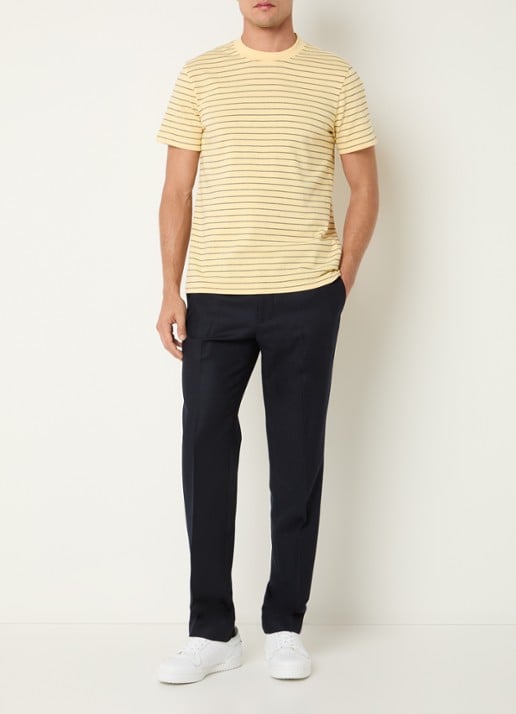 Sandro T-shirt met streepprint - voorkant 3 geel