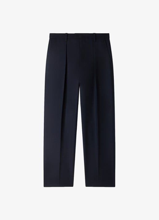 Sandro Tapered fit pantalon van wol - voorkant 4 donkerblauw