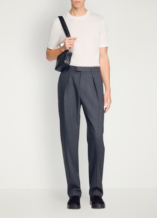 Sandro Tapered fit pantalon van wol - detail 3 middengrijs