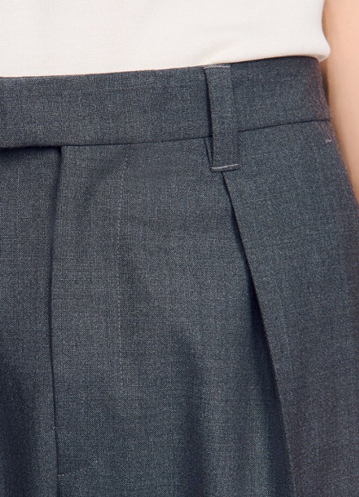 Sandro Tapered fit pantalon van wol - detail 4 middengrijs