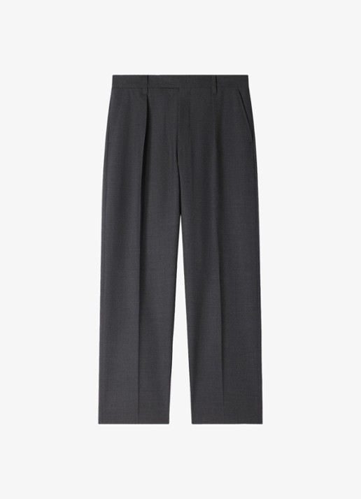Sandro Tapered fit pantalon van wol - voorkant 5 middengrijs