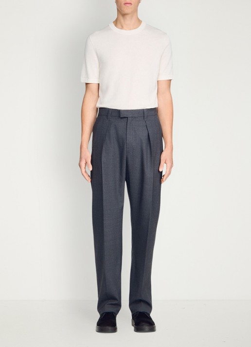 Sandro Tapered fit pantalon van wol - voorkant 6 middengrijs