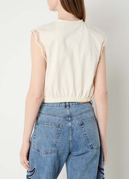 Sandro Top met details van kant - achterkant 4 beige