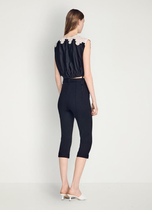Sandro Top met details van kant - achterkant 4 zwart / ecru