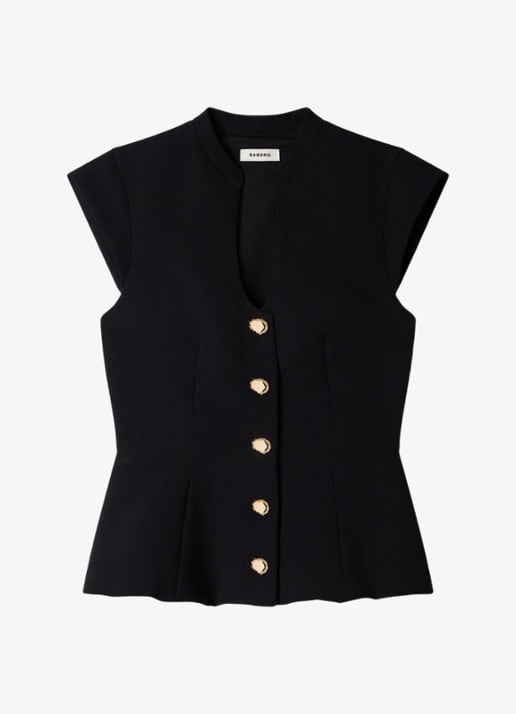 Sandro Top met peplum - voorkant zwart