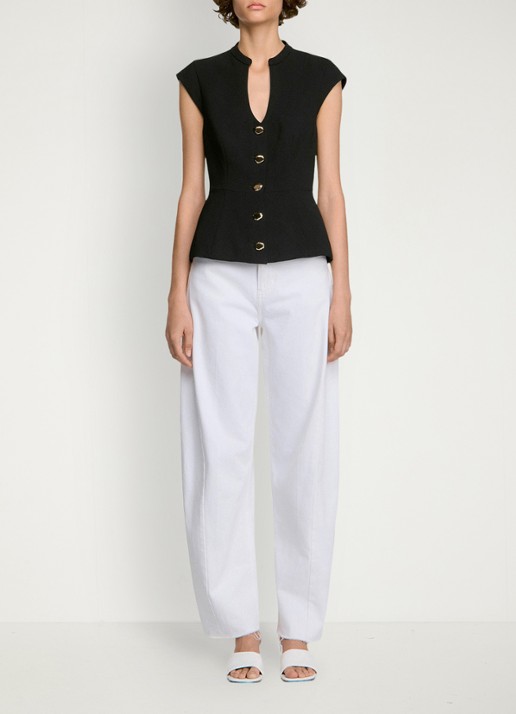 Sandro Top met peplum - voorkant 2 zwart