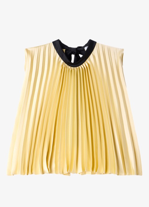 Sandro Top met plissé en strik detail - voorkant 5 straw / beige