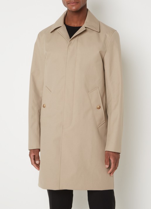 Sandro Trenchcoat in wolblend met steekzakken - detail 3 donkerbeige