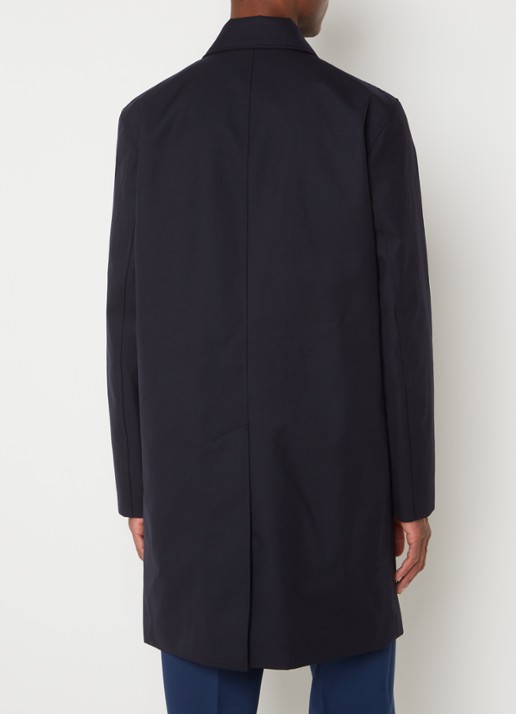 Sandro Trenchcoat in wolblend met steekzakken - achterkant 3 donkerblauw
