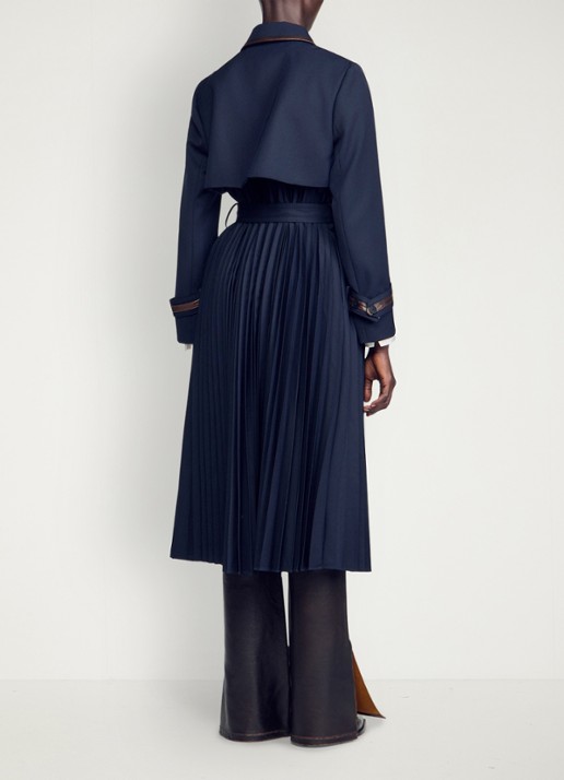 Sandro Trenchcoat met plooien - achterkant 4 blauw
