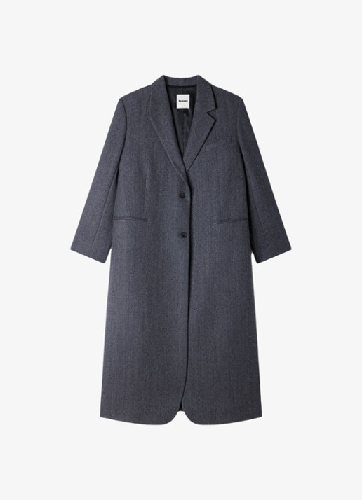 Sandro Trenchcoat met stippenprint - voorkant 5 dark grey / grijs