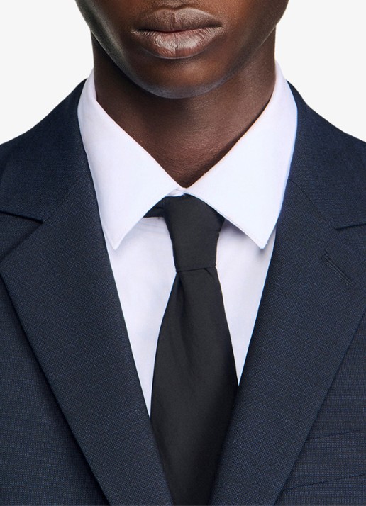 Sandro Virgin wool suit jacket - detail 3 navy blue / blauw