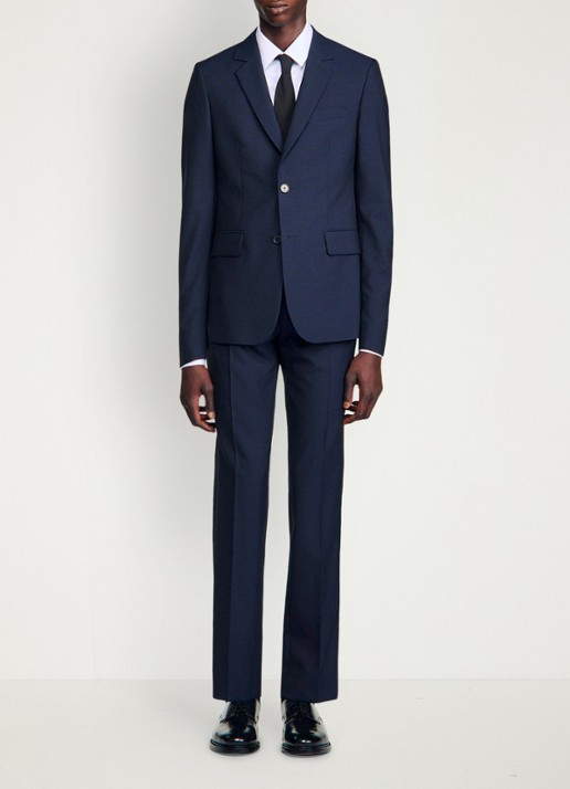 Sandro Virgin wool suit jacket - voorkant 6 navy blue / blauw