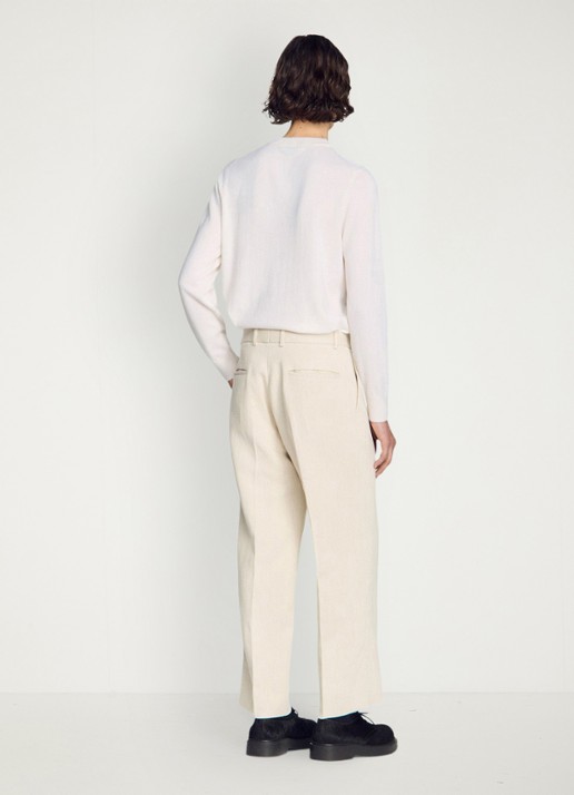Sandro Wide fit pantalon met steekzakken - achterkant 6 ivoor