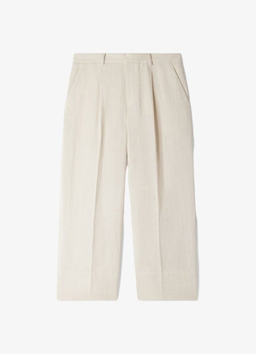 Sandro Wide fit pantalon met steekzakken - voorkant ivoor