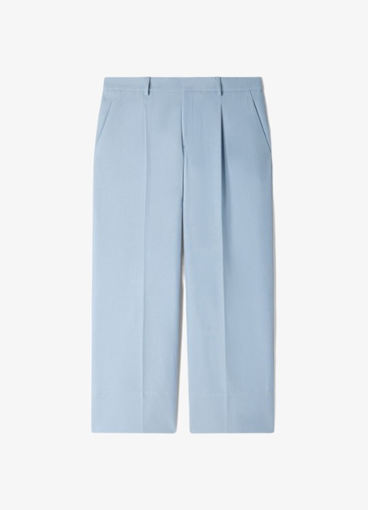 Sandro Wide fit pantalon met steekzakken - voorkant sky blue / lichtblauw
