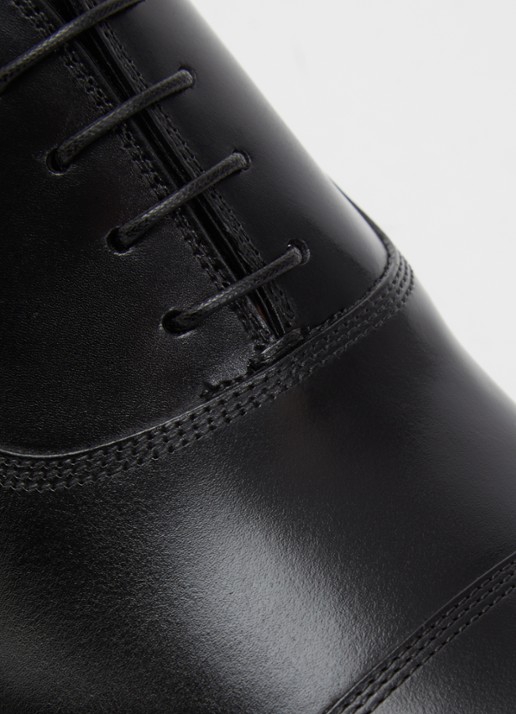 Santoni Archie veterschoen van leer - detail 4 zwart