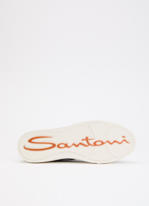Santoni DBS32 sneaker van leer - detail 5 donkerblauw