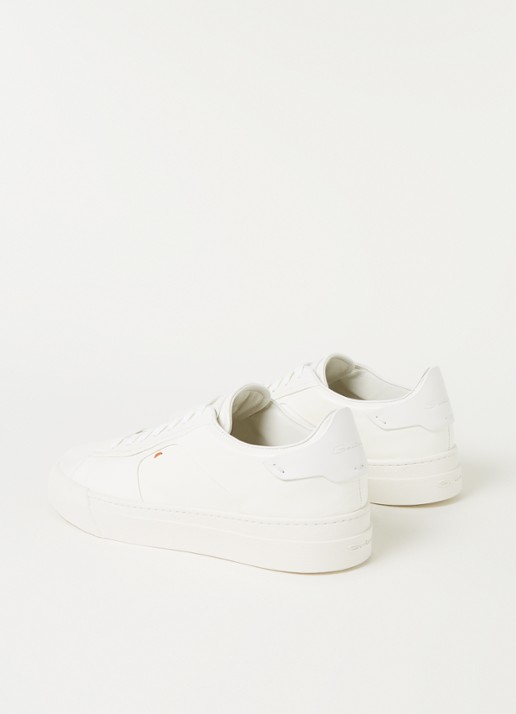 Santoni Gloria sneaker van leer  - detail 2 wit
