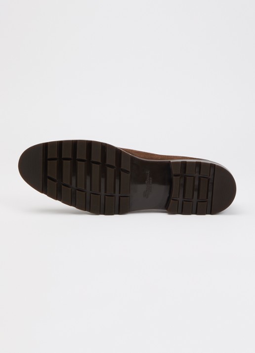 Santoni Renzo veterschoen van suède - detail 3 bruin
