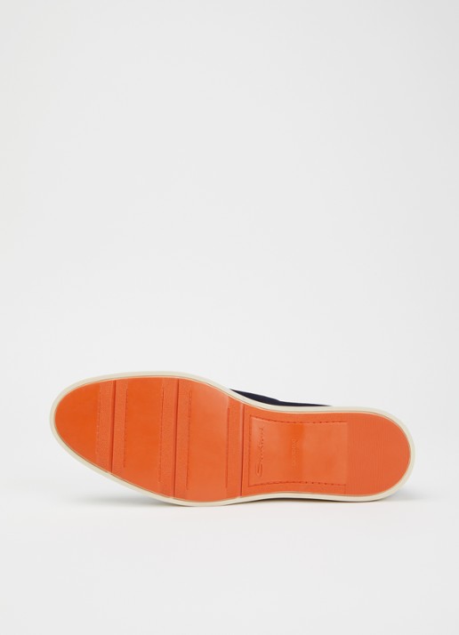 Santoni Revolve loafer van suède - detail 5 royalblauw