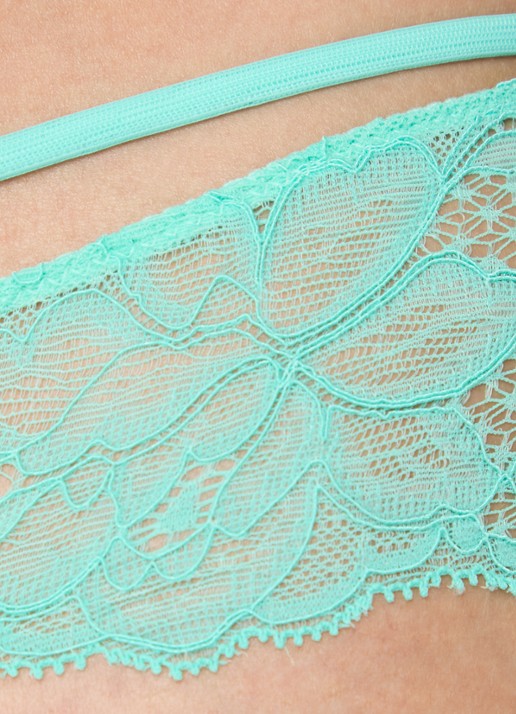 Sarda  Amelia tanga met kant - detail 2 zeegroen