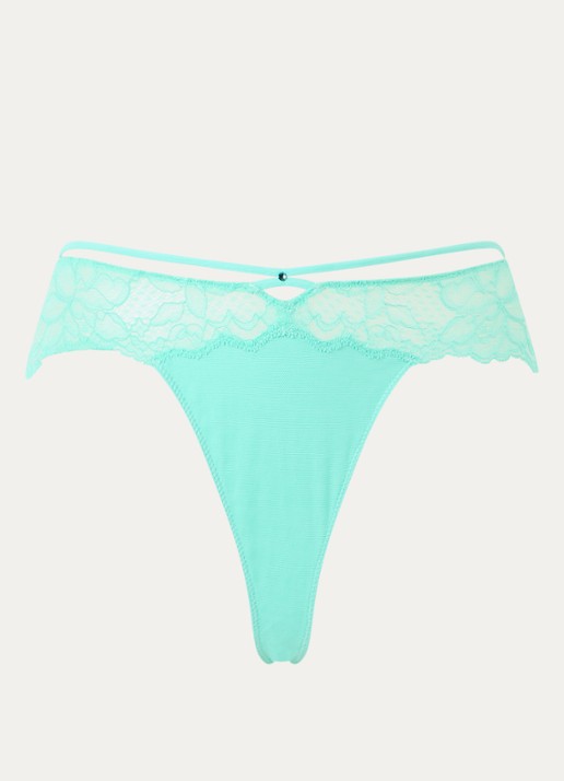 Sarda  Amelia tanga met kant - voorkant 3 zeegroen