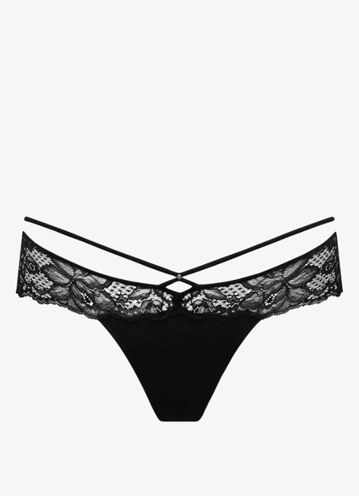 Sarda  Amelia tanga met kant - voorkant 2 zwart